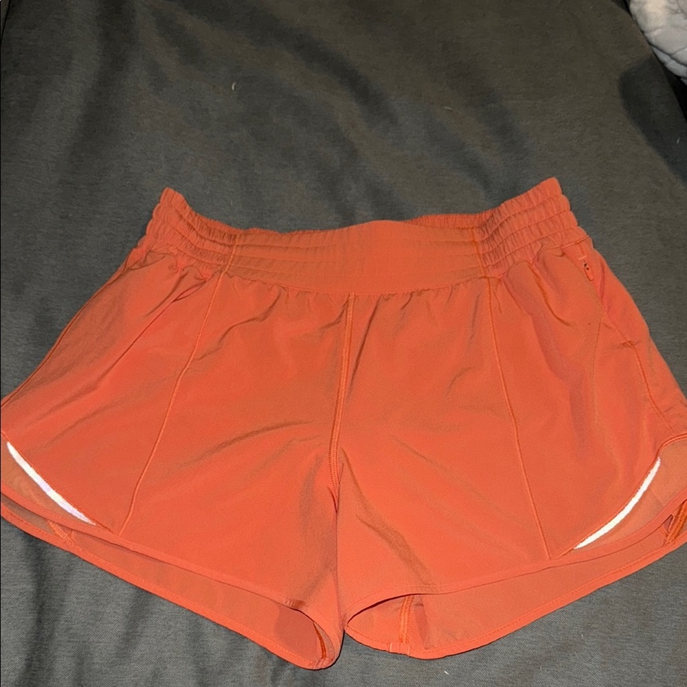 Lululemon Women's Orange Athletic Shorts Size 10